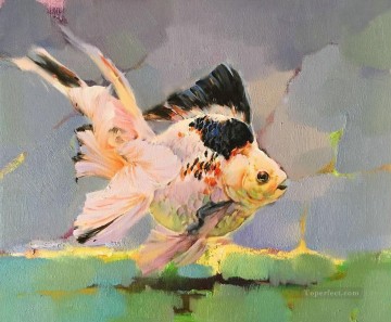 動物 Painting - 灰色の金魚 387 匹